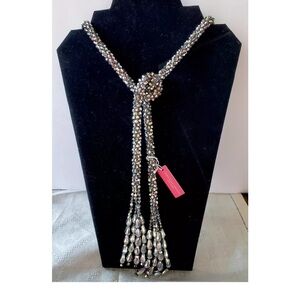 Christian Siriano silver tassel necklace NWT